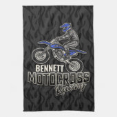 Aangepaste naam Dirt Bike Rider Motocross Racing Theedoek (Verticaal)