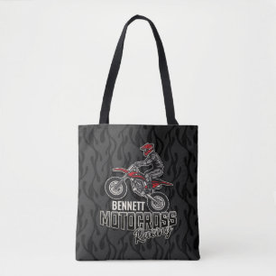 Aangepaste naam Dirt Bike Rider Motocross Racing Tote Bag