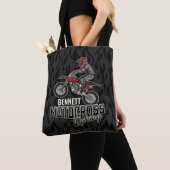 Aangepaste naam Dirt Bike Rider Motocross Racing Tote Bag (Dichtbij)