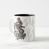 Aangepaste naam Dirt Bike Rider Motocross Racing Tweekleurige Koffiemok (Voorkant links)