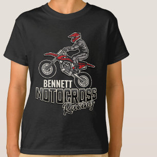Aangepaste NAAM Dirt Bike Rijder Motocross Racen T-shirt