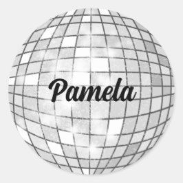 Aangepaste naam Disco Ball Ronde Sticker