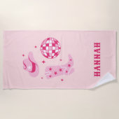 Aangepaste naam Disco Cowgirl Bachelorette-strandt Strandlaken (Voorkant)