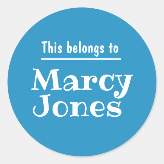 Aangepaste naam Dit behoort tot gepersonaliseerde  Ronde Sticker (Voorkant)