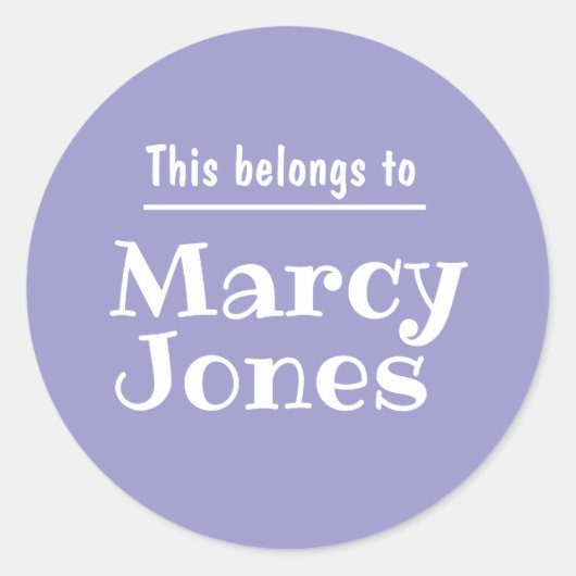 Aangepaste naam Dit behoort tot gepersonaliseerde  Ronde Sticker (Voorkant)