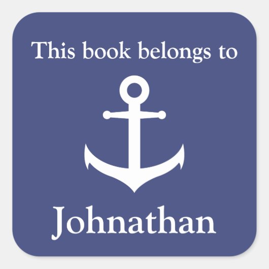 Aangepaste naam Dit boek behoort tot Bookplate Sti Vierkante Sticker (Voorkant)