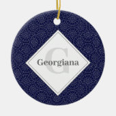 Aangepaste naam Ditsy Winter Snow Angels Sneeuwman Keramisch Ornament (Voorkant)