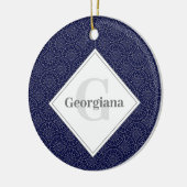 Aangepaste naam Ditsy Winter Snow Angels Sneeuwman Keramisch Ornament (Links)