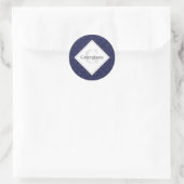 Aangepaste naam Ditsy Winter Snow Angels Sneeuwman Ronde Sticker (Tas)