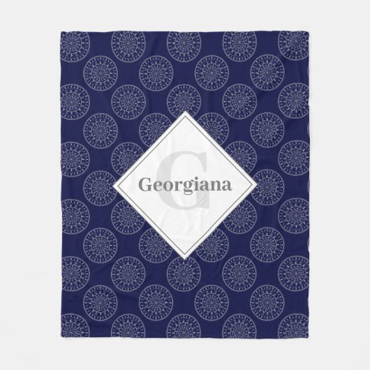 Aangepaste naam Ditsy Winter Snow Angels Snowmen S Fleece Deken (Voorkant)