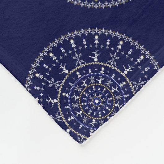 Aangepaste naam Ditsy Winter Snow Angels Snowmen S Fleece Deken (Hoek)