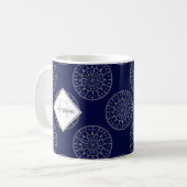 Aangepaste naam Ditsy Winter Snow Angels Snowmen S Koffiemok (Voorkant links)