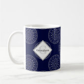 Aangepaste naam Ditsy Winter Snow Angels Snowmen S Koffiemok (Links)