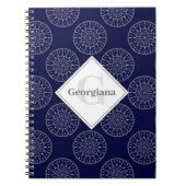 Aangepaste naam Ditsy Winter Snow Angels Snowmen S Notitieboek (Voorkant)