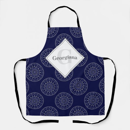 Aangepaste naam Ditsy Winter Snow Angels Snowmen S Schort (Voorkant)