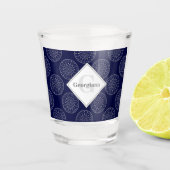 Aangepaste naam Ditsy Winter Snow Angels Snowmen S Shot Glas (Voorkant)