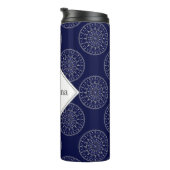 Aangepaste naam Ditsy Winter Snow Angels Snowmen S Thermosbeker (Geroteerd rechts)