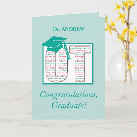 Aangepaste naam Doctor Occupational Therapy Afstud Kaart (Gele Bloem)