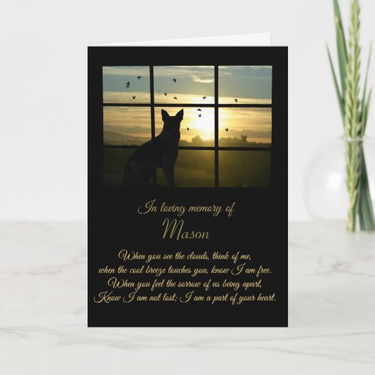 Aangepaste naam Dog Sympathie Card Kaart (Voorkant)