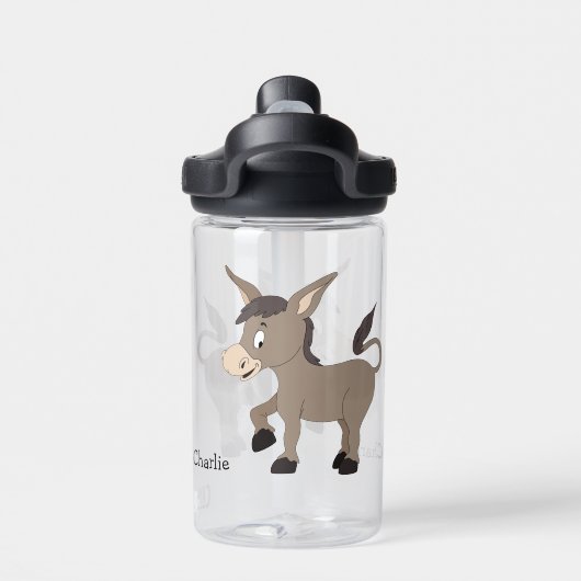 Aangepaste naam Donkey-illustratie Waterfles (Achterkant)