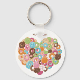 Aangepaste naam Donut Lover-sleutelketens Sleutelhanger