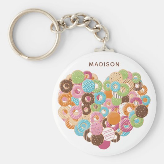 Aangepaste naam Donut Lover-sleutelketens Sleutelhanger (Voorkant)