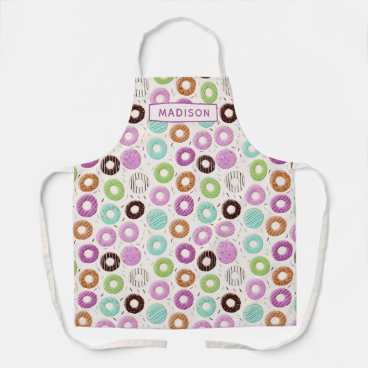 Aangepaste naam Donut Pattern-pagina's Schort (Voorkant)