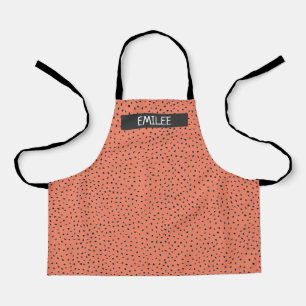 Aangepaste naam Doodle Stippen All-Over Print Scho Schort
