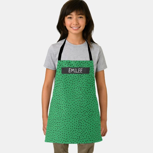 Aangepaste naam Doodle Stippen All-Over Print Scho Schort (Insitu)