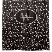 Aangepaste Naam Douchegordijn Bloemen Monogram Bad (Voorkant)