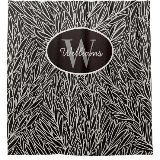 Aangepaste naam Douchegordijn Botanisch Monogram B (Voorkant)
