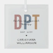 Aangepaste naam DPT Doctor in de Fysieke Behandeli Glas Ornament (Voorkant)