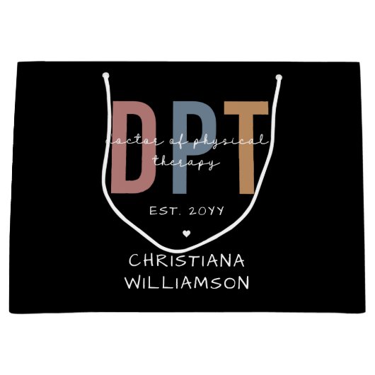 Aangepaste naam DPT Doctor in de Fysieke Behandeli Groot Cadeauzakje (Voorkant)