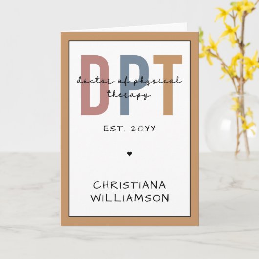 Aangepaste naam DPT Doctor in de Fysieke Behandeli Kaart (Gele Bloem)