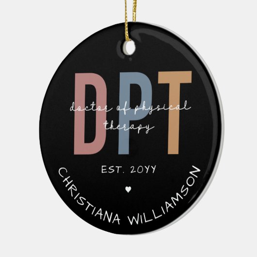 Aangepaste naam DPT Doctor in de Fysieke Behandeli Keramisch Ornament (Links)