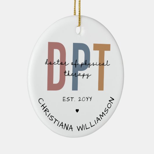 Aangepaste naam DPT Doctor in de Fysieke Behandeli Keramisch Ornament (Rechts)