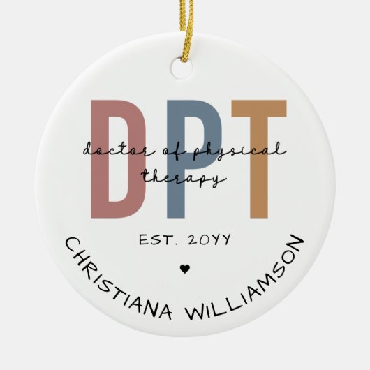 Aangepaste naam DPT Doctor in de Fysieke Behandeli Keramisch Ornament (Voorkant)