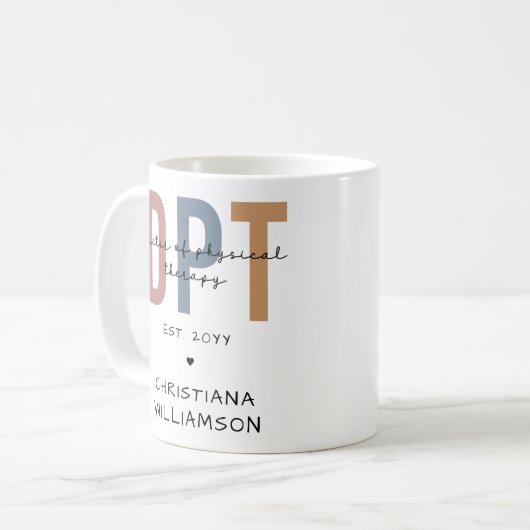 Aangepaste naam DPT Doctor in de Fysieke Behandeli Koffiemok (Voorkant links)