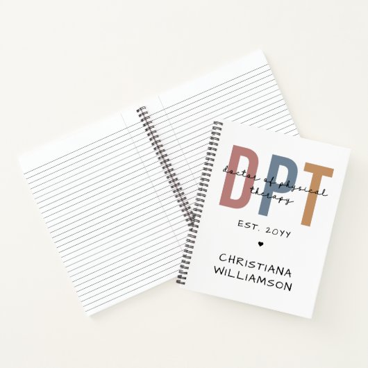 Aangepaste naam DPT Doctor in de Fysieke Behandeli Notitieboek (Binnen)