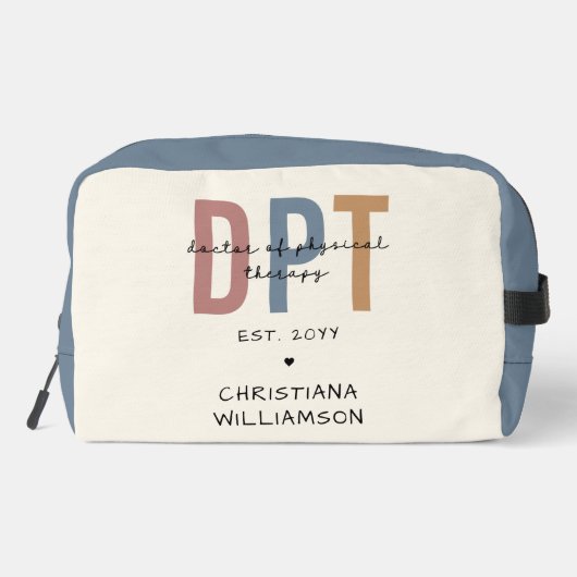 Aangepaste naam DPT Doctor in de Fysieke Behandeli Toilettasje (Achterkant)