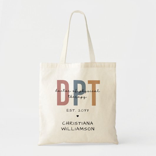 Aangepaste naam DPT Doctor in de Fysieke Behandeli Tote Bag (Voorkant)