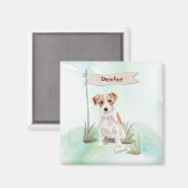 Aangepaste naam Draadharige Jack Russell Huisdier Magneet (Voorkant / Achterkant)