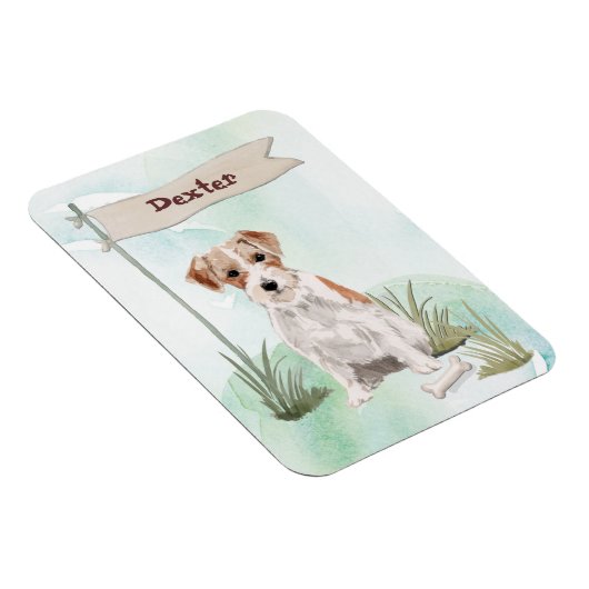 Aangepaste Naam Draadharige Jack Russell Huisdier Magneet (Rechterzijde)