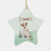 Aangepaste naam: dragerhaasje Jack Russell Pet Dog Keramisch Ornament (Rechts)