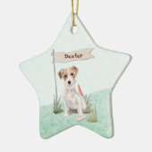 Aangepaste naam: dragerhaasje Jack Russell Pet Dog Keramisch Ornament (Links)