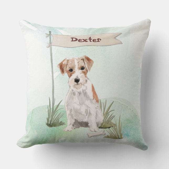 Aangepaste naam: dragerhaasje Jack Russell Pet Dog Kussen (Voorkant)