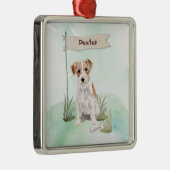 Aangepaste naam: dragerhaasje Jack Russell Pet Dog Metalen Ornament (Rechts)