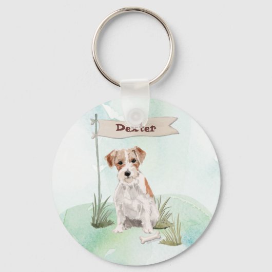 Aangepaste naam: dragerhaasje Jack Russell Pet Dog Sleutelhanger (Voorkant)