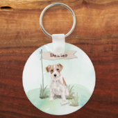 Aangepaste naam: dragerhaasje Jack Russell Pet Dog Sleutelhanger (Voorkant)