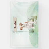 Aangepaste naam: dragerhaasje Jack Russell Pet Dog Spandoek (Verticaal)